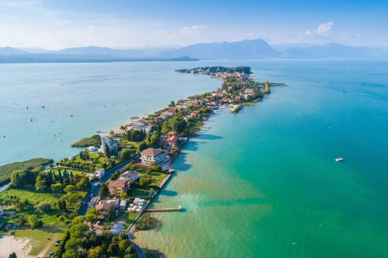 Aerial view on Sirmione city
